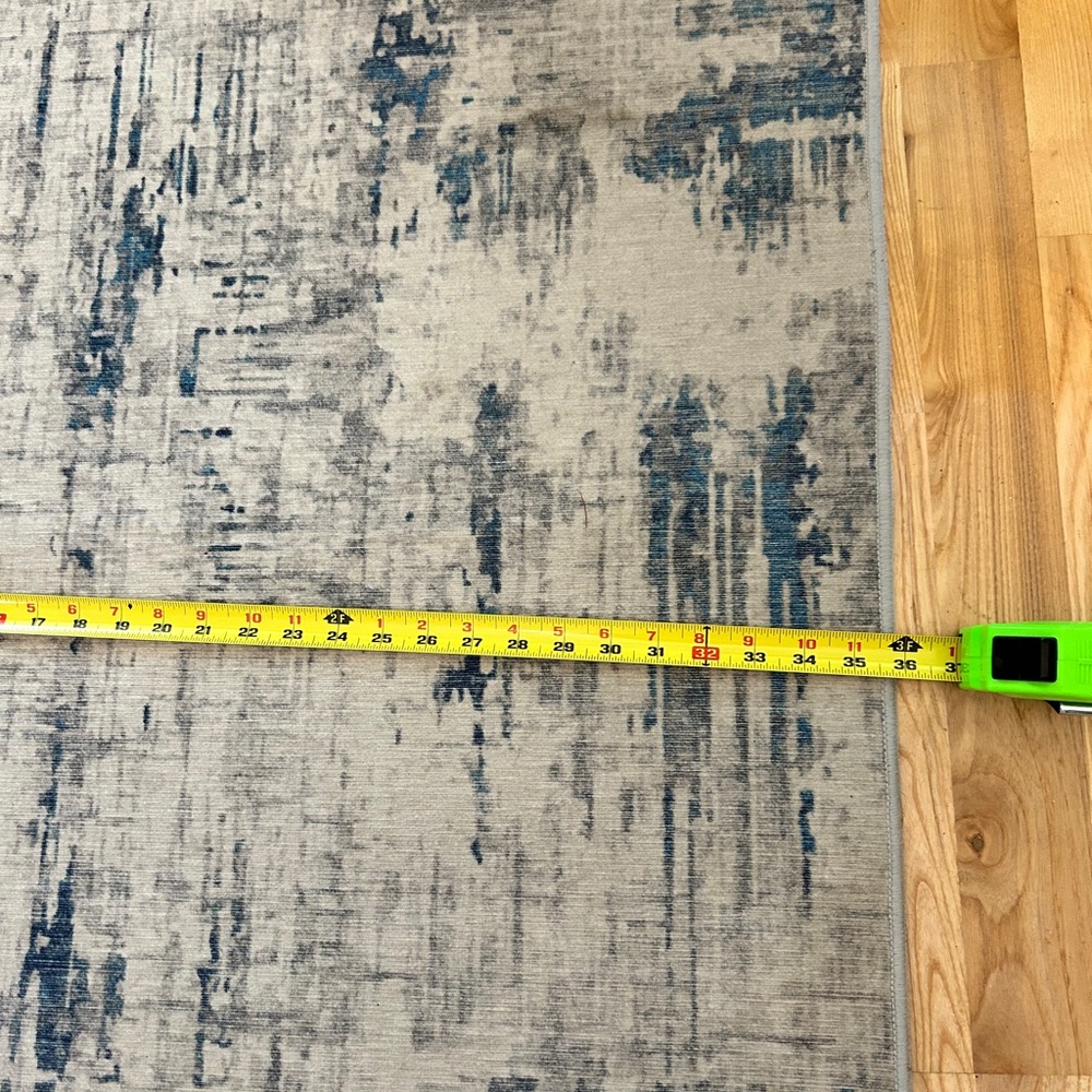 Abstract Blue & Gray 3’x5’ Area Rug - Picture 3 of 6